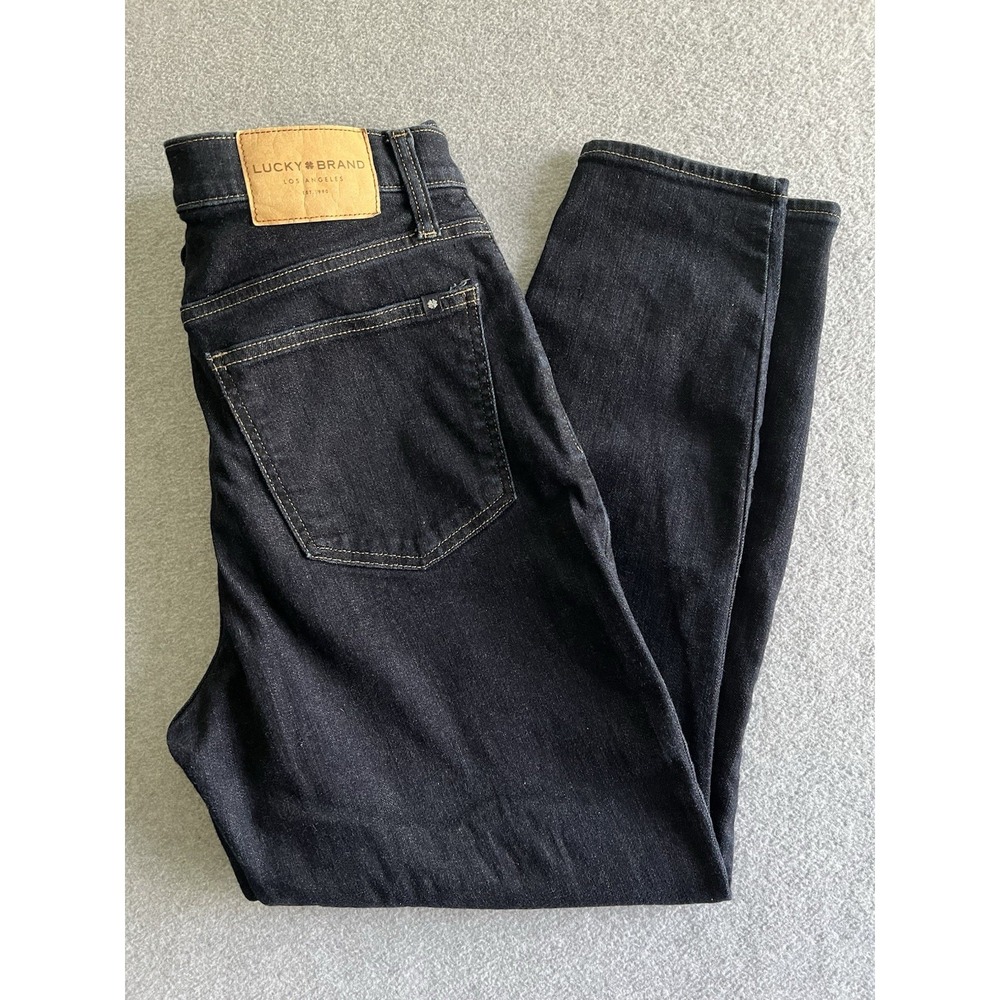 Lucky Brand Bridgette Skinny High Rise Button Fly Jeans 14 / 32 Dark Wash 26 Ins